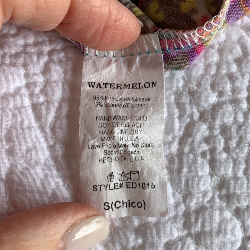 Watermelon - Size S Multi-Colored, Cold Shoulder … - image 3